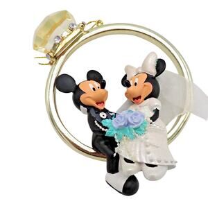 Disney Parks Mickey Minnie Mouse Wedding Engamement Ring Ornament